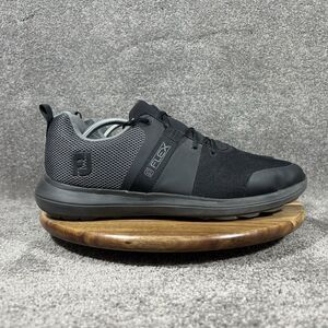 FootJoy FJ Flex 56123 Mens Size 11.5 W Black Athletic Spikeless Golf Shoes Used